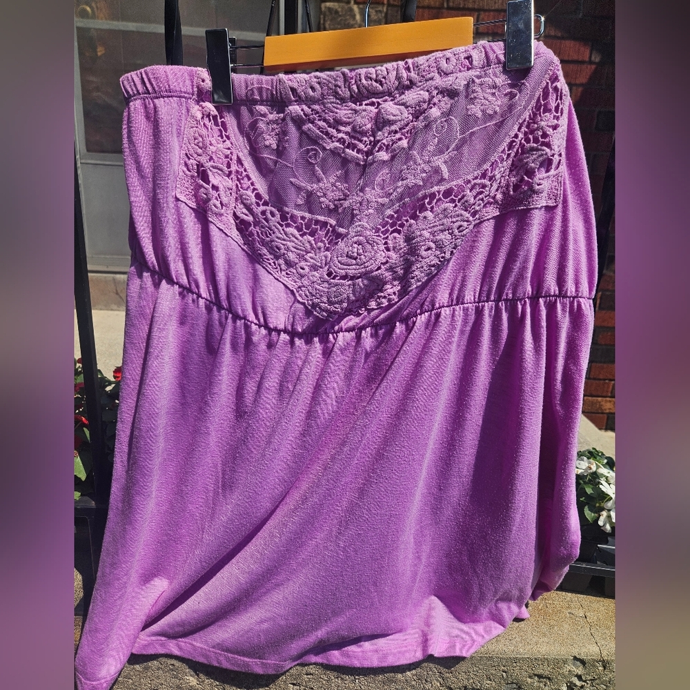 Addition Elle Purple Lace Strapless Top